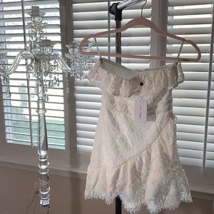 Cute Lovers + Friends mimi lace strapless dress. Never worn.